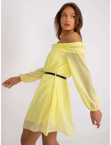 Fashionhunters Žluté španělské šaty Ameline