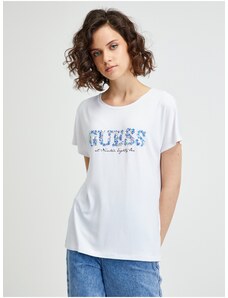 Bílé dámské tričko Guess - Dámské