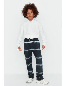 Trendyol Anthracite Tie-Dye Patterned Boy Knitted Sweatpants