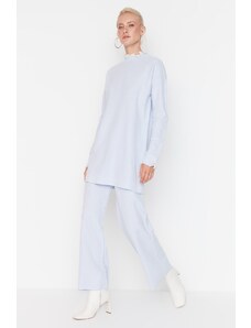 Trendyol Lilac Pearl and Tulle Detailed Sweater-Pants Knitwear Set