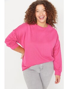 Trendyol Curve Fuchsia Crew Neck Thin Knitted Sweatshirt