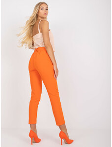 Fashionhunters Oranžové klasické rovné nohavice Giulia