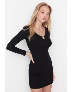 Trendyol Black Cut Out Detailed Knitted Dress