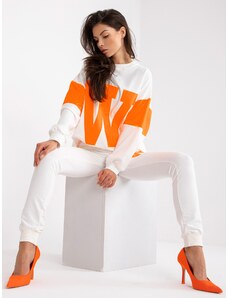 Fashionhunters Set bavlněné mikiny v bílé a oranžové barvě