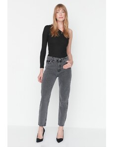 Trendyol Black Trok Detailní džíny s vysokým pasem