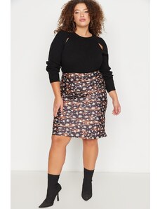 Trendyol Curve Black Satin Skirt