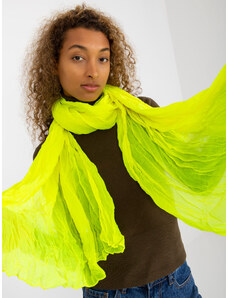 Fashionhunters Fluo žlutý vzdušný šátek s řasením