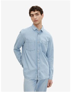 Světle modrá pánská džínová košile Tom Tailor Denim - Pánské