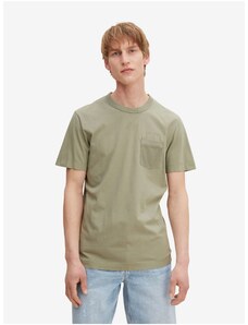 Khaki pánské basic tričko s kapsou Tom Tailor - Pánské