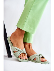 Kesi Dámské módní semišové pantofle zelené Lorrie