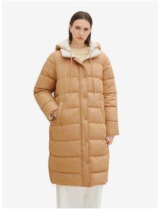 Béžový dámský zimní prošívaný oboustranný kabát Tom Tailor - Dámské