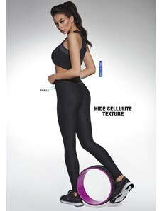 Bas Bleu AURA black leggings with wasp waist, cellulite hiding structure and welt emphasizing buttocks