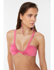 Trendyol Pink Ruffle Detailed Bikini Top