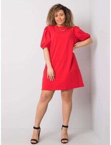 Fashionhunters Větší červené bavlněné šaty