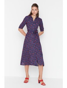 Dámské šaty Trendyol MultiColored BeltEd Shirt Dress