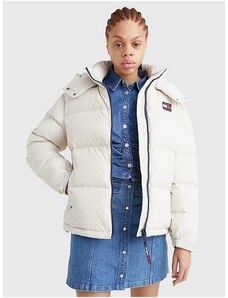 Tommy Hilfiger Krémová dámská prošívaná zimní bunda Tommy Jeans Alaska Puffer - Dámské