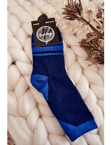 Kesi Dámské dvoubarevné ponožky s pruhy Námořnická modrá a modrá