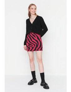 Trendyol Pink Animal Patterned Sweater Skirt