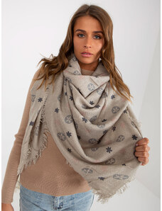 Fashionhunters Velkoobchod online Dámský šedý vzorovaný šátek