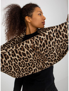 Fashionhunters Dámský béžový leopardí šátek