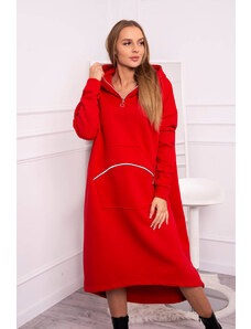Kesi Zateplené šaty s kapucí červené