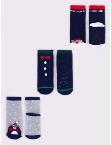 Yoclub Kids's Children's Christmas Terry 3Pack Socks SKF-X001U-AA0D-0002