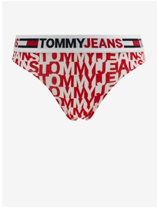 Tommy Hilfiger Bílo-červené dámské vzorované kalhotky Tommy Jeans - Dámské