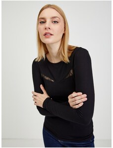 Černé dámské tričko s krajkou ORSAY - Dámské