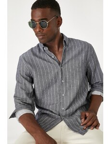 Koton Men's Gray Striped Shirt