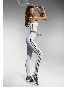 Bas Bleu STARS sports leggings with wasp waist effect and decorative stripes