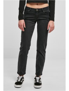 UC Ladies Dámské rovné džínové kalhoty s nízkým pasem - černé