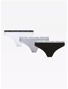 Sada tří kalhotek v černé, šedé a bílé barvě Tommy Hilfiger Underwea - Dámské