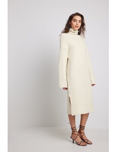 NA-KD Wool Blend Knitted Turtle Neck Midi Dress