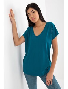 BASIC FEEL GOOD Modré dámské tričko