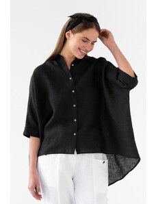 Magic Linen Lehká lněná košile HANA v černé barvě Velikost: XS/M