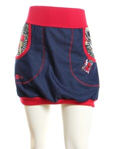 BajaDesign dámská sportovní sukně, lebky + červená