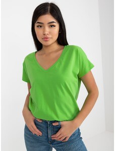 Fashionhunters Světle zelené klasické basic tričko od Emory
