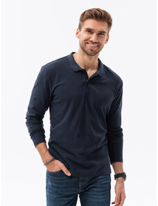 EDOTI Pánská tričko s dlouhým rukávem bez potisku 132L - námořnická modrá V3
