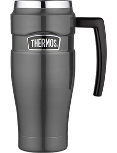 Thermos Vodotěsný termohrnek s madlem - metalicky šedá 470 ml