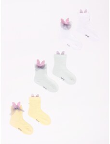 Yoclub Kids's Ankle No Show Boat Socks Patterns 3-Pack SKC/3D-AP/3PAK/GIR/001