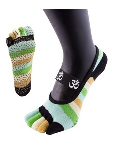OM FOOT protiskluzové prstové ponožky na jógu ToeToe zelená S
