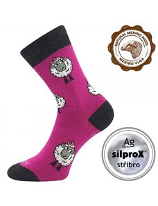 VLNĚNKA teplé veselé merino ponožky VoXX fuchsia 35-38