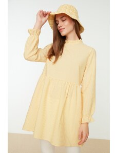 Trendyol Yellow High Neck Gathered Detailed Tunic