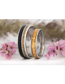 Zaczyk Wood Rings Snubní prstýnky Z-Gold Vulcanic Rock Stainless