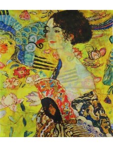 Bavlissimo Šála bavlněná 180 x 70 cm Dáma s vějířem od Gustava Klimta
