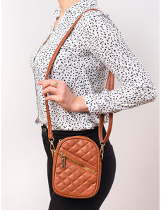 Small women's quilted handbag brown Shelvt