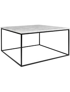 Bílý mramorový konferenční stolek TEMAHOME Gleam II. 75x75 cm s černou podnoží