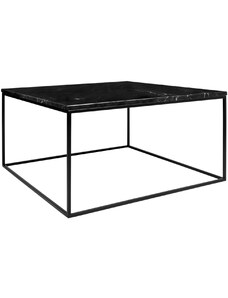 Černý mramorový konferenční stolek TEMAHOME Gleam II. 75x75 cm s černou podnoží