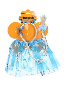 wiky Set karneval - princezna modrá s copem a čelenkou