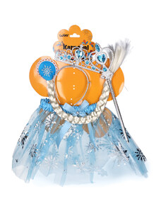 wiky Set karneval - princezna světle modrá s copem a korunkou